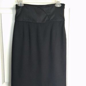 Black high waist Catherine Malandrino pencil skirt, Merino Wool (O, XS)